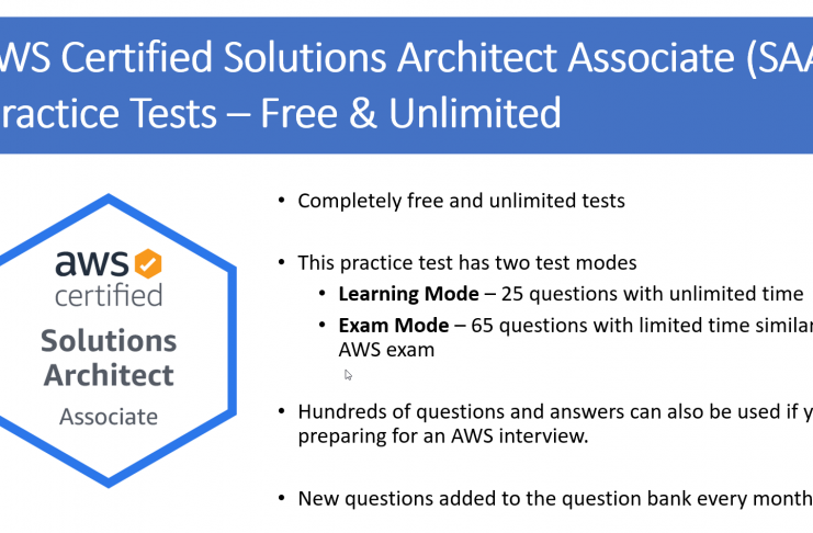 aws architect associate certification SAA practice test