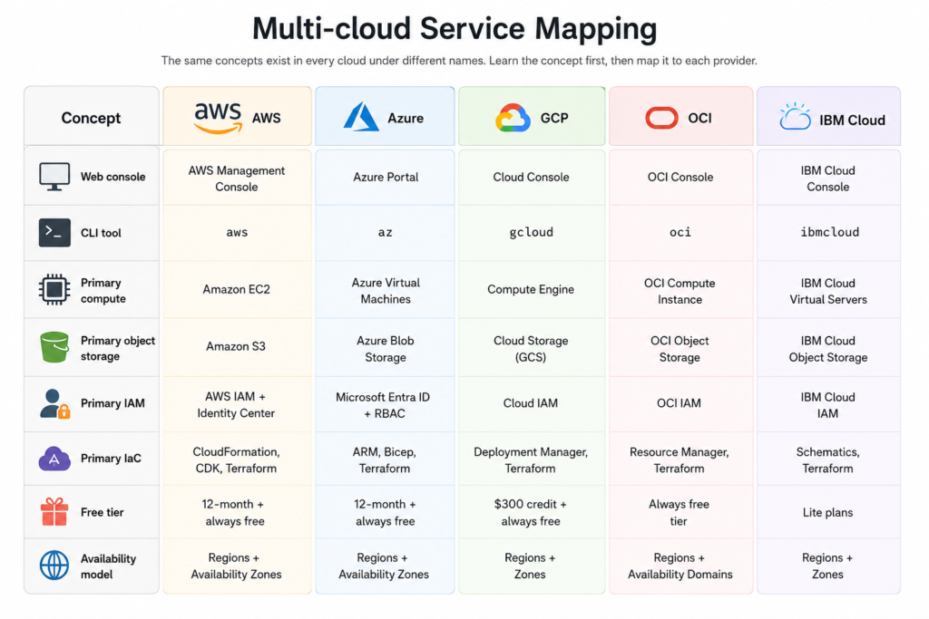 Multi-cloud service mapping